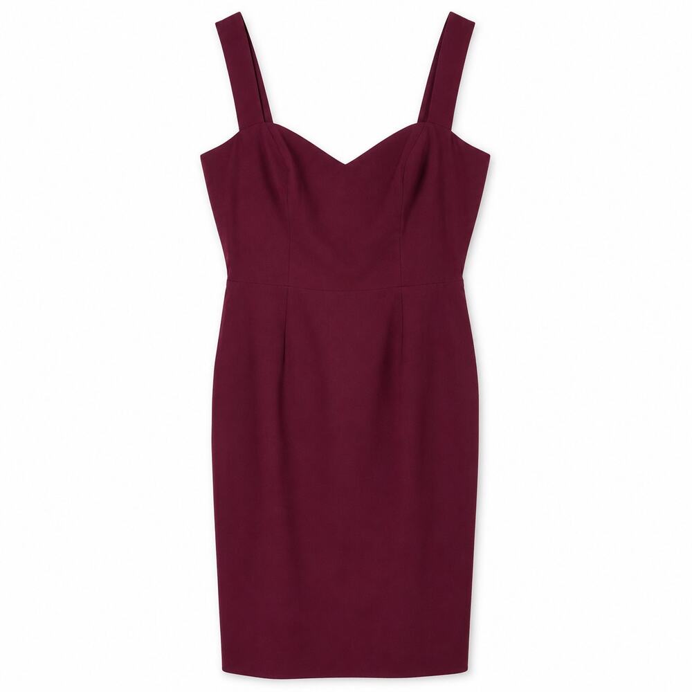 Dress the Population - Burgundy 'Nicole' Sweetheart Cocktail Sheath Dress - Sz L